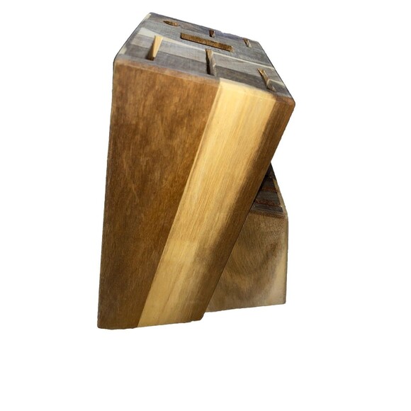 PIONEER WOMAN,Rustic Kitchen Knife WOOD BLOCK, 13 Slot Knife Holder,Block Only - Picture 4 of 8